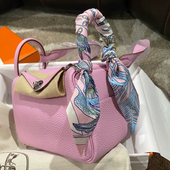 SOLD！Hermès mini Lindy in mauve sylvestre - Picture 5 of 6